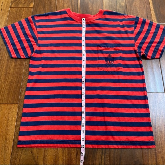 Color Cues Vintage Womens Striped Crew Neck Oversize T-Shirt Medium Red Navy - Picture 6 of 6